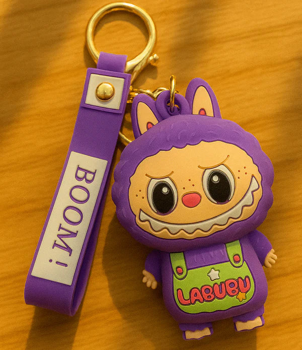 labubu-flocked-bunny-wrist-strap-keychain