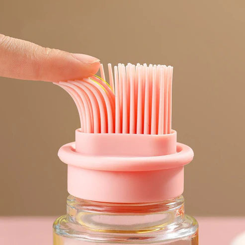 Portable Oil Bottle with Brush Silicone Barbecue Liquid Gadgets
